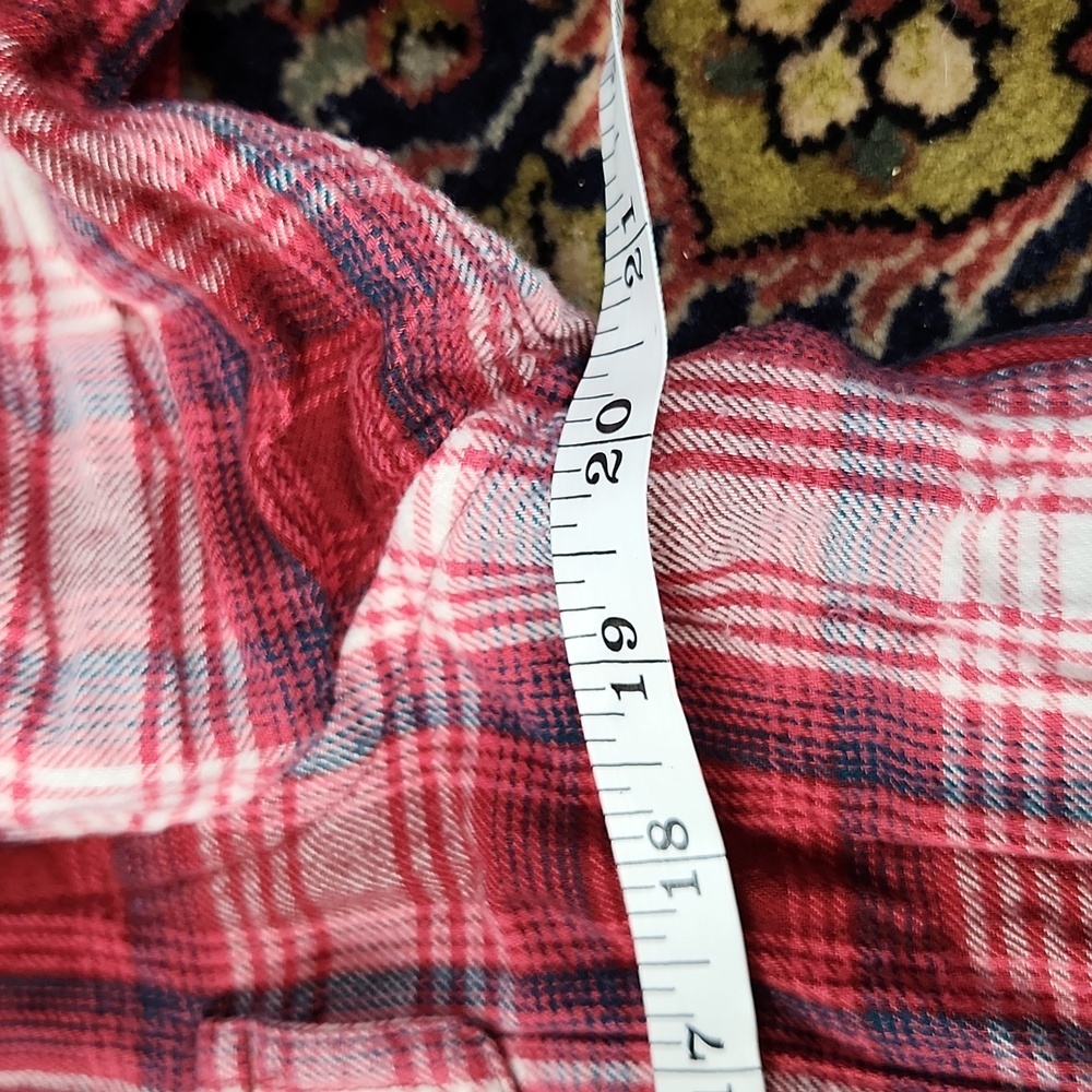 Eddie Bauer Flannel Shirt Red White Blue Plaid M - Picture 7 of 9